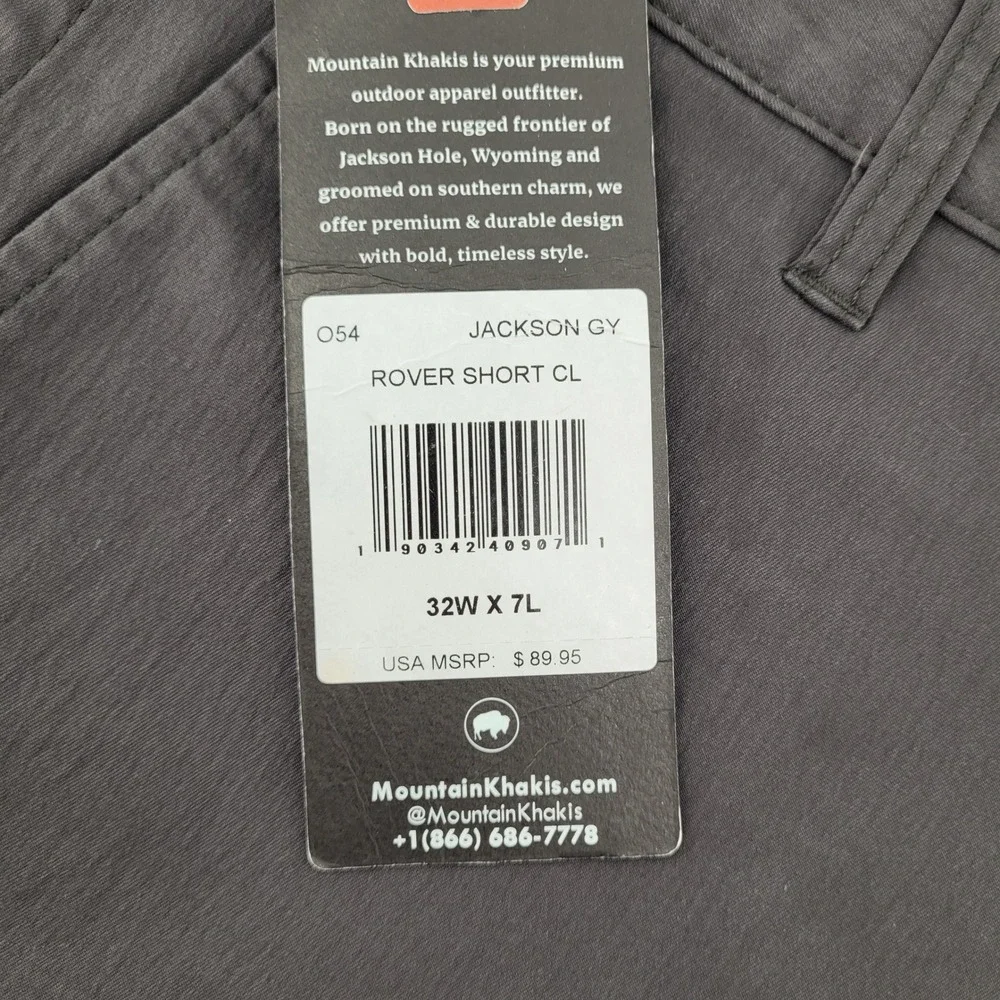 Mountain Khakis Rover Short Mens 32 Gray Classic Fit 7 Inch Inseam Outdoor NWT - Picture 4 of 6